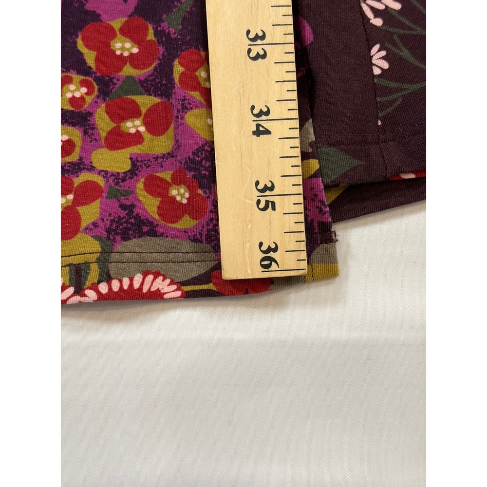Spartina 449 Alisa Floral Wrap Dress Plum Purple 3/4 Sleeve Cotton Medium - Picture 9 of 10